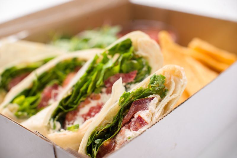 Classic club wrap with turkey bacon and avocado